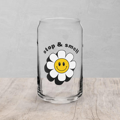 Stop & Smell the Flowers | Can Shaped Glass | 16 oz