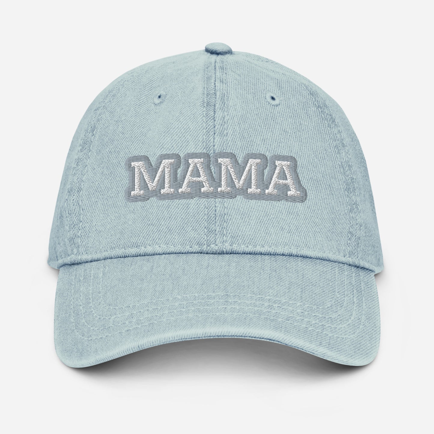 Mama | Denim Hat | Embroidered