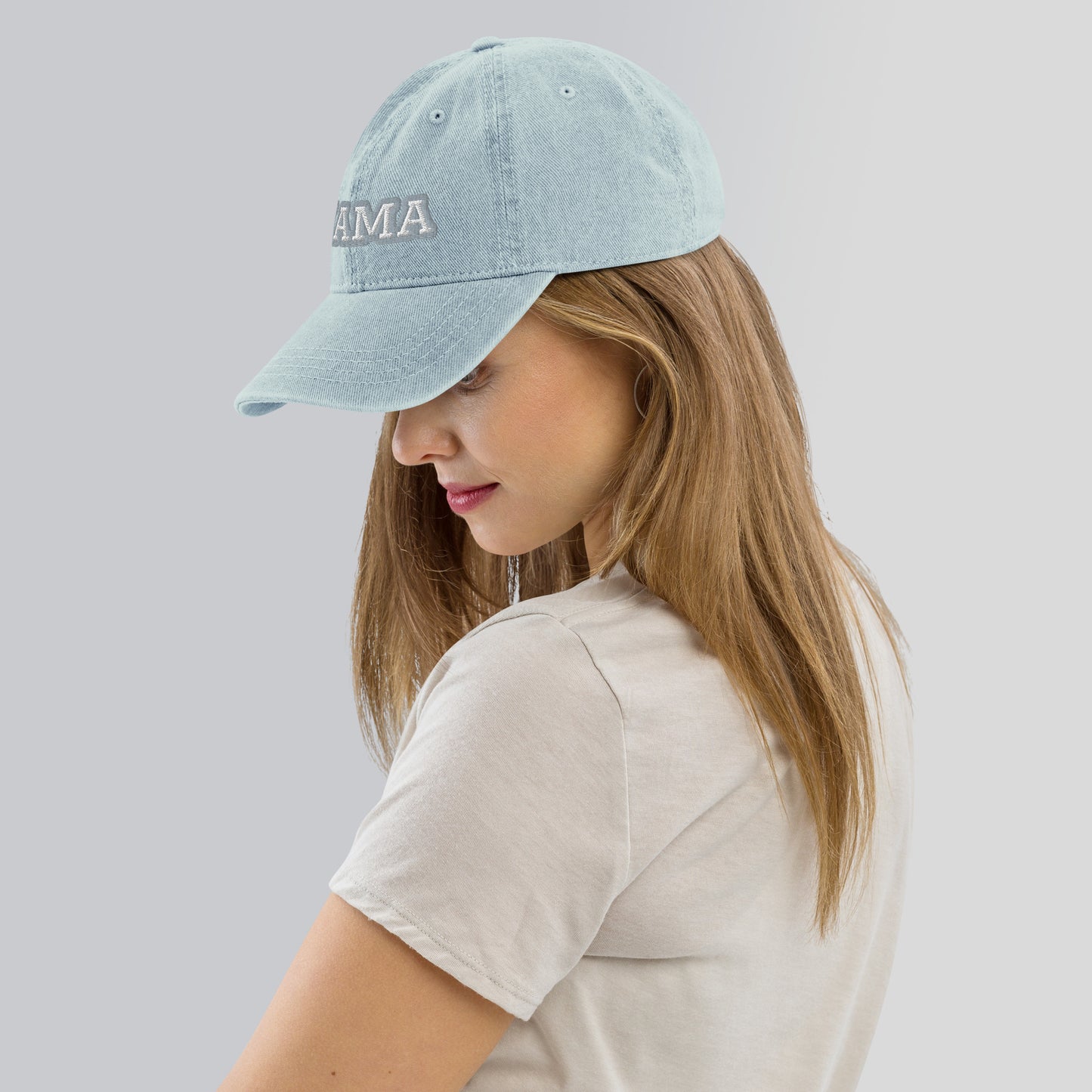 Mama | Denim Hat | Embroidered