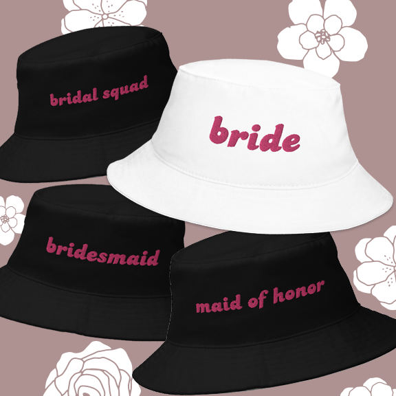 Bridal | Bucket Hat | Embroidered