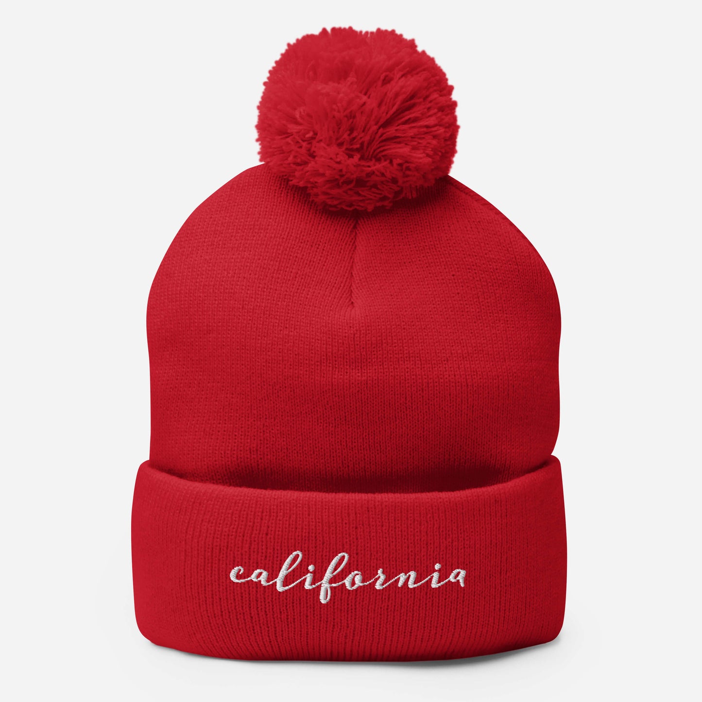 California | Pom-Pom Beanie | Embroidered