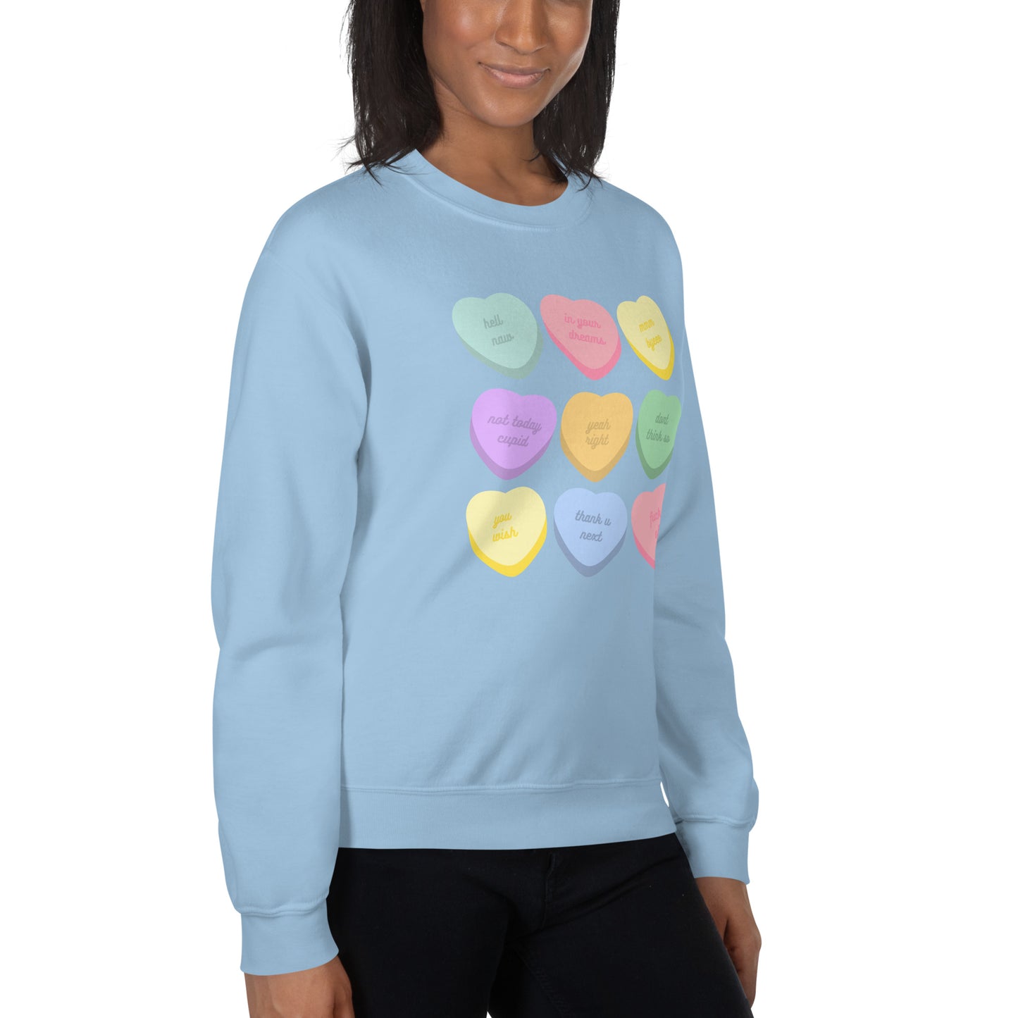 Anti-Valentine's Day Conversation Hearts | Crewneck