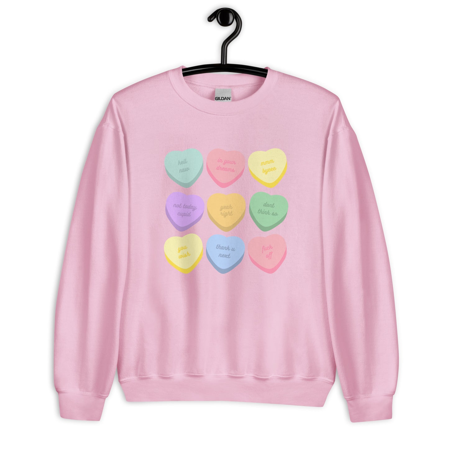 Anti-Valentine's Day Conversation Hearts | Crewneck