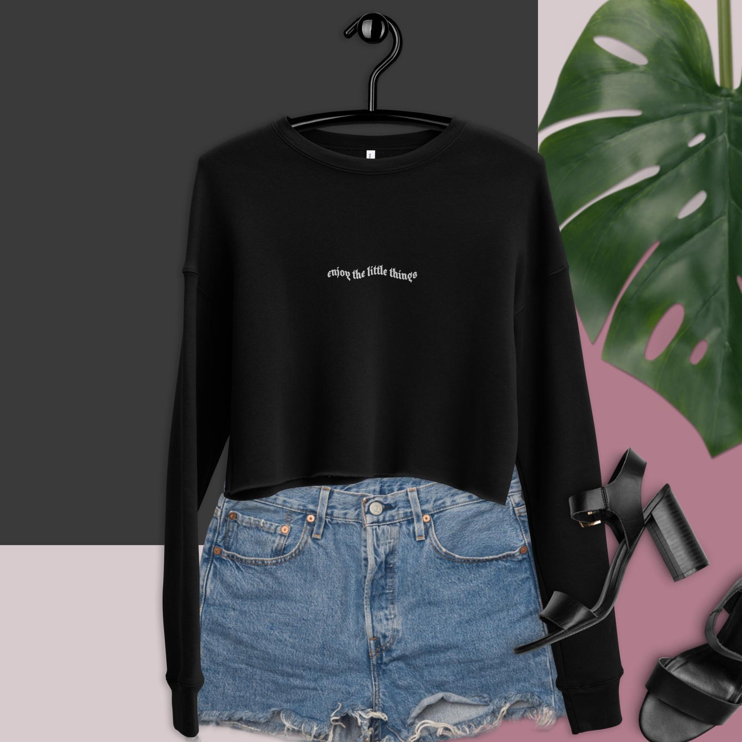 The Little Things | Women's Cropped Crewneck | Embroidered
