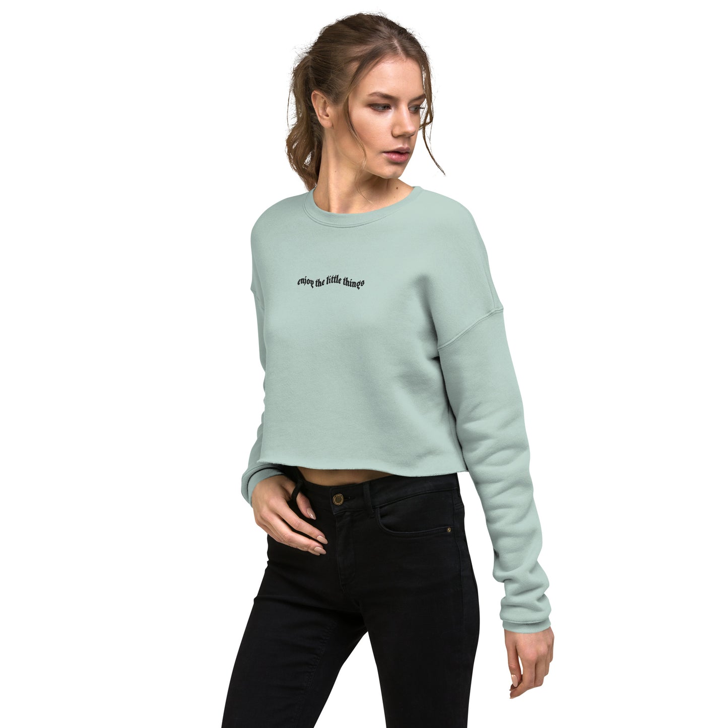 The Little Things | Women's Cropped Crewneck | Embroidered