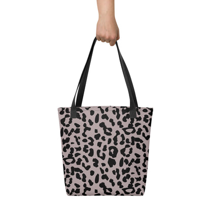 Leopard Print | Tote Bag with Black Handles