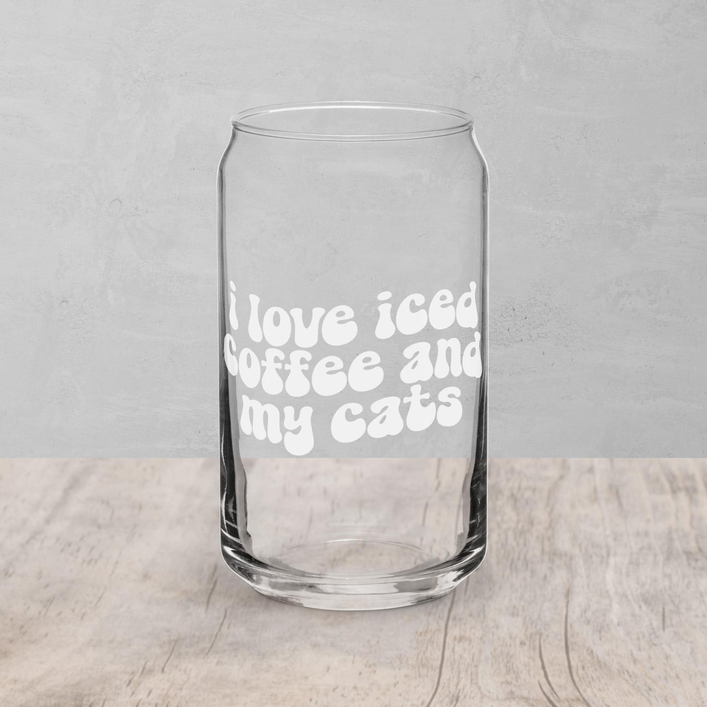 I Love Iced Coffee | Can Shaped Glass | 16 oz