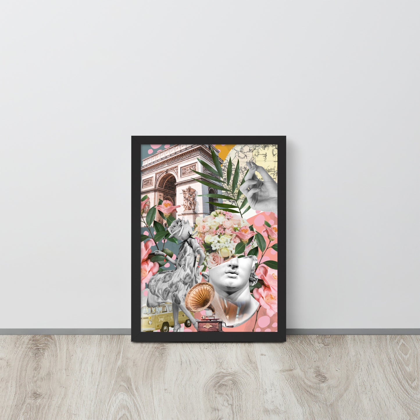 Blooming Chaos Collage | Framed Wall Art | 12x16 in