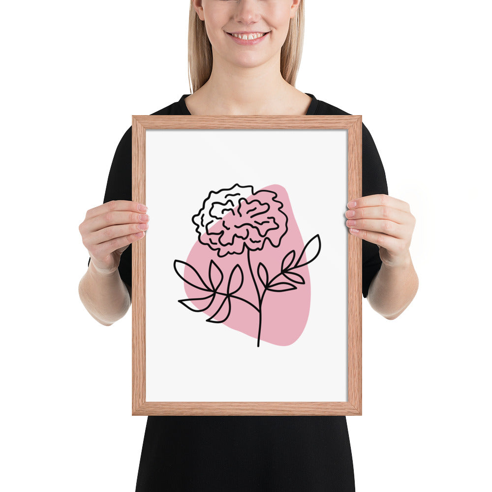 Pink Floral - Marigold | Framed Wall Art