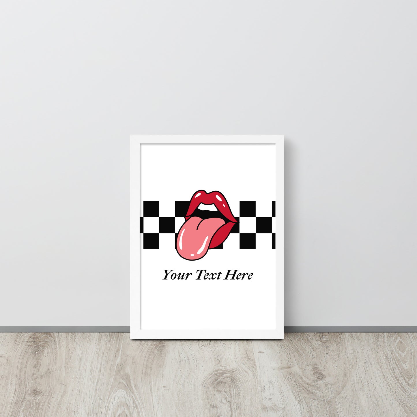 Customizable | Tongue Out Checker | Framed Wall Art