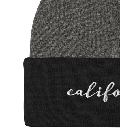 California | Pom-Pom Beanie | Embroidered