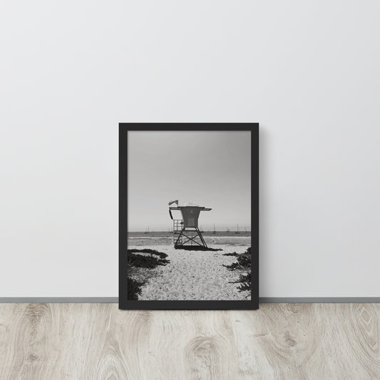 California Lifeguard Tower - Beach View | Framed Photo Print