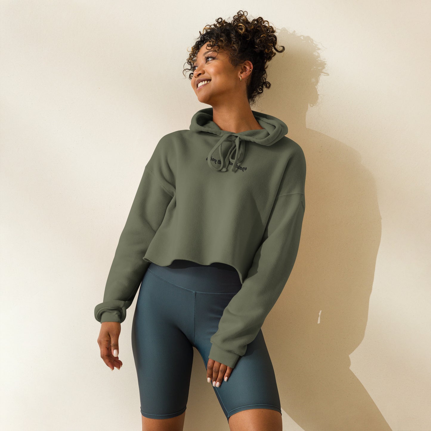 The Little Things | Women's Cropped Hoodie | Embroidered
